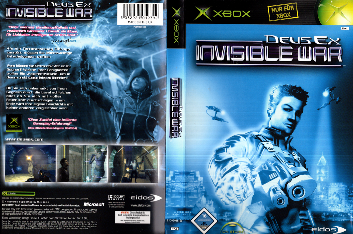 Deus Ex Invisible War box art for Xbox